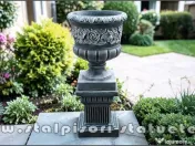 Set vază cu soclu, gri patinat, model V7-S107. 