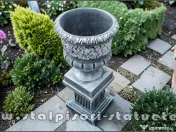 Set vază cu soclu, gri patinat, model V7-S107. 