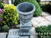 Set vază cu soclu, gri patinat, model V7-S107. 