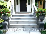 Set vază cu soclu, gri patinat, model V7-S107. 