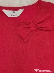 Rochiță fata H&M nouă cu etichetă Roșie cu Sclipici fundita mărime 7ani 122cm