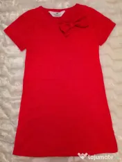 Rochiță fata H&M nouă cu etichetă Roșie cu Sclipici fundita mărime 7ani 122cm 
