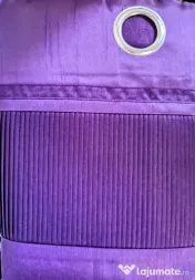 Set Draperii Elegante Faux Silk & Catifea Mov Imperial (2 bucăți) Opace cu inele 