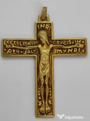 Cruciuliță Veche Din Metal Aurit 