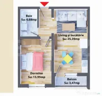 Apartamente de 2 camere, 44,02 mp, modern, zona Ipotesti 