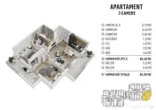 Apartament 3 camere, 2 băi, 2 terase, bloc nou 