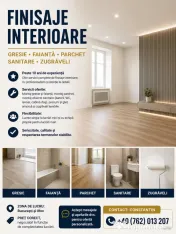 Finisaje interioare gresie, faianță, parchet, sanitare, zugrăveli 