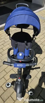 Tricicleta pliabila pentru copii Rito Plus, Albastru, 12-36 luni, Qplay 