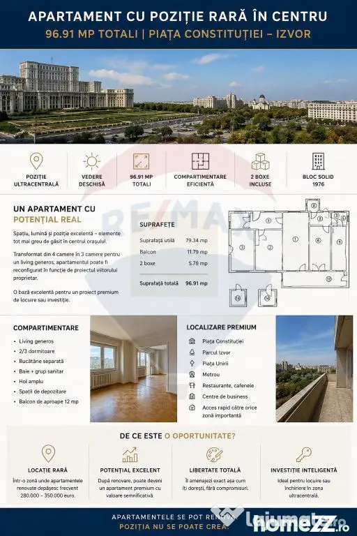 Apartament de vânzare 3 - 4 camere Zona P-ta Unirii Cons...