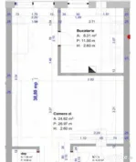 Apartament cu 1 camera, 39 mp, bucatarie separata, parter in