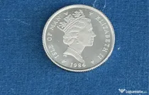 Moneda platina Isle of man 1/10 oz Elisabeth II 1986