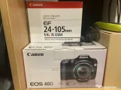 Canon EOS 40D + Grip + Obiectiv EF 24 - 105mm f/4L  IS USM + 2 Acumulatori 