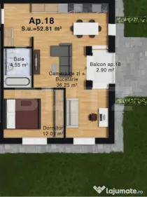 Apartament în complexul Green Residence Vest – loc de par