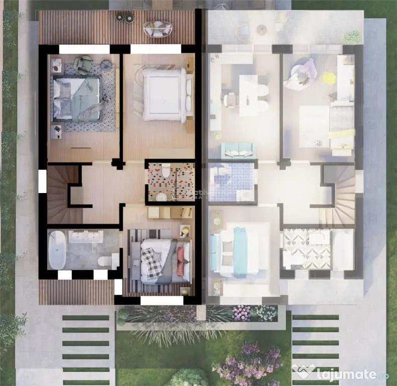 Duplex 4 camere-Buda-Pereti dublii tencuiti-Toate utilitatil