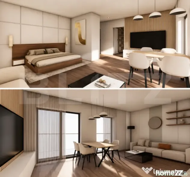Studio, 56.89 mp, ansamblu cu 0% Comision la Achiziție, zon