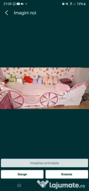 Mobilier roz pat trasura 