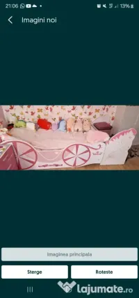 Mobilier roz pat trasura 