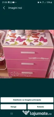 Mobilier roz pat trasura 