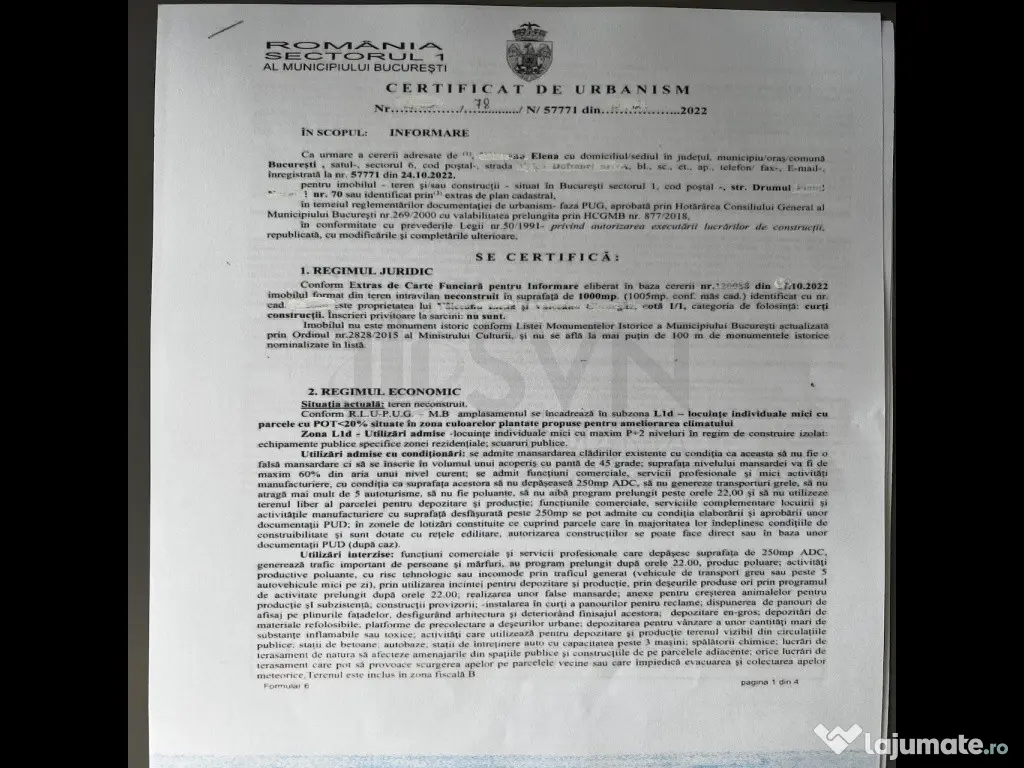Teren 1000 mp Sisesti