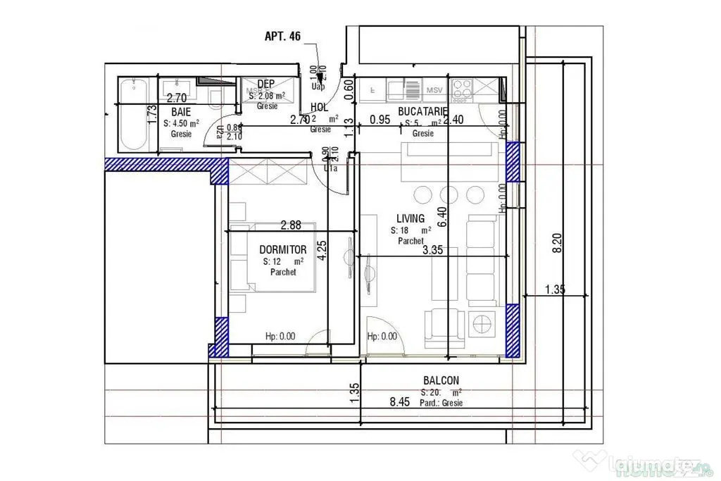 Vânzare Studio 43 mp | Balcon Generos | Predare Septembr...