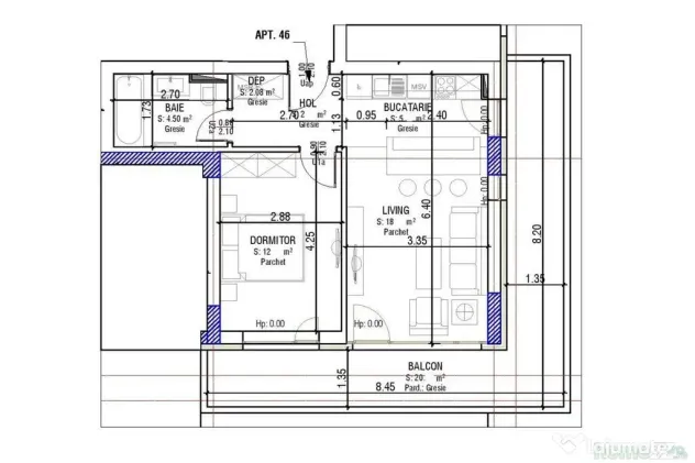 Vânzare Studio 43 mp | Balcon Generos | Predare Septembr...