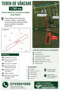 Teren intravilan 1780 Sanmartin Oradea!!