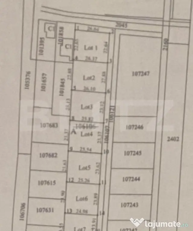 Teren 600 mp Parcelat în 3 Loturi – Ideal Investiție sau