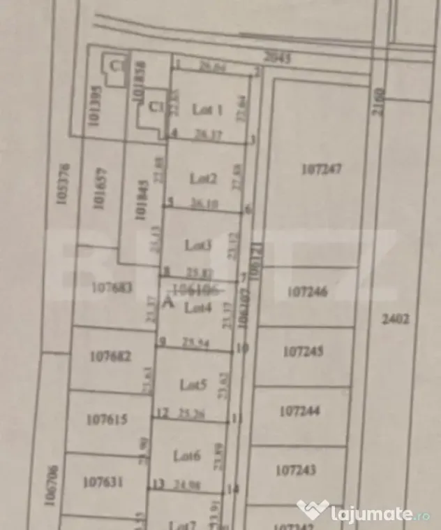 Teren 600 mp Parcelat în 3 Loturi – Ideal Investiție sau