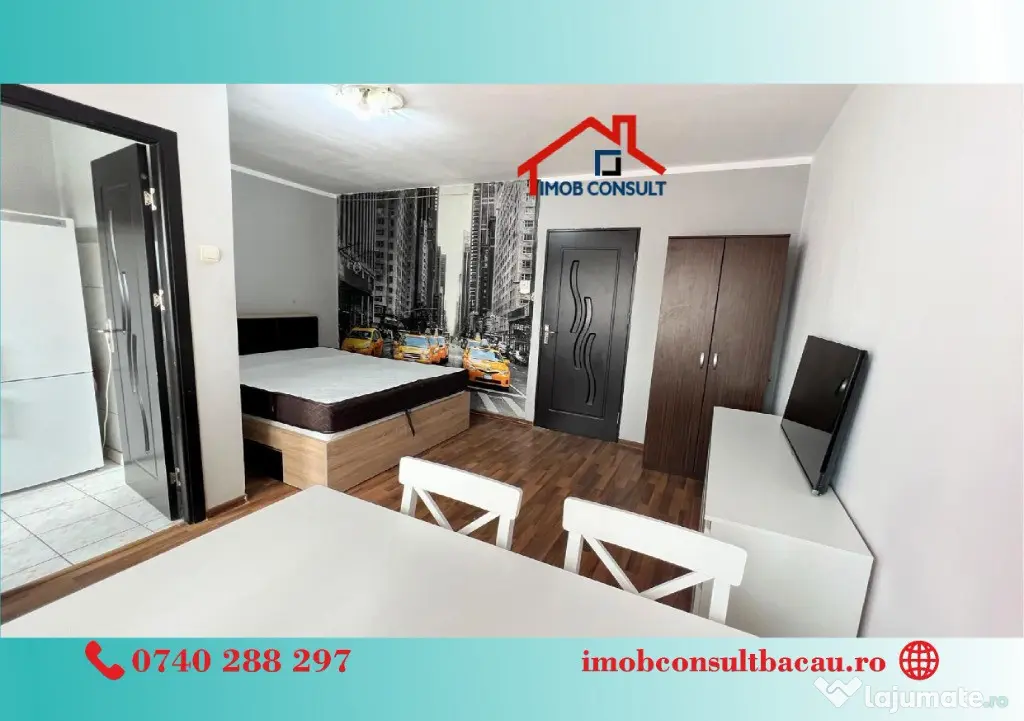 Garsonieră modernă cu balcon, centrală proprie, zona Gării – bloc cu 2
