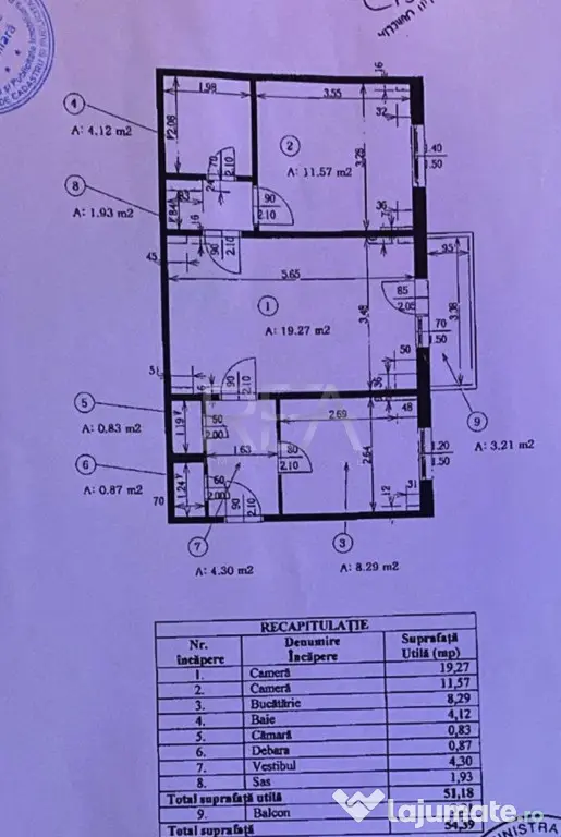 2 camere Muncii, inst. schimb., an 1988, metrou, 54 mp