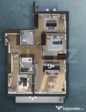 Apartament 4 camere, 100 mp, 2 balcoane 18 mp, proiect nou n 