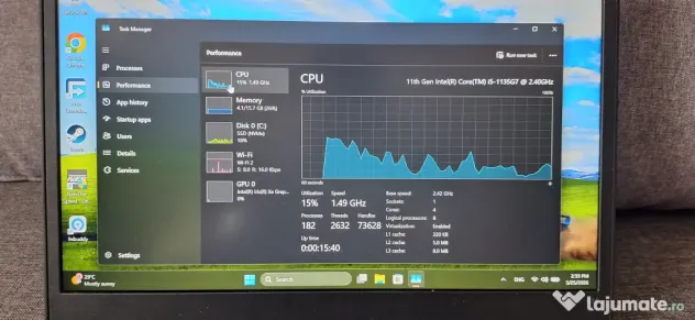 Vând Laptop Lenovo L14 i5-1135G7 256Gb 16gb