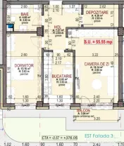 Apartament NOU, 2 camere, dressing, 55 mp, parcare, zona Ter 