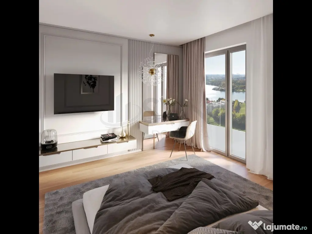 Barbu Vacarescu - Apartament cu 2 camere cu vedere spre lac