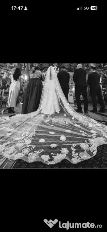 Rochie mireasă Milla Nova+ voal handmade + bridal robe
