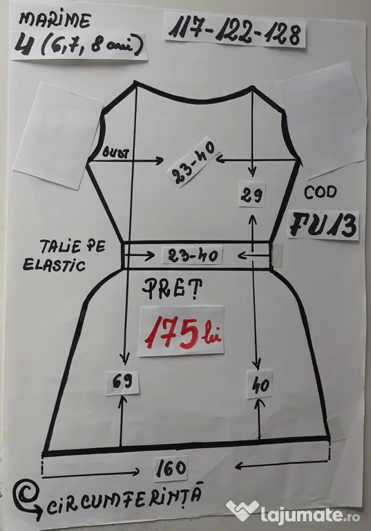 Rochita Furnica pentru copii 6-7-8 ani 175 lei