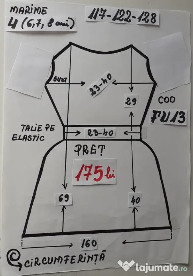 Rochita Furnica pentru copii 6-7-8 ani 175 lei