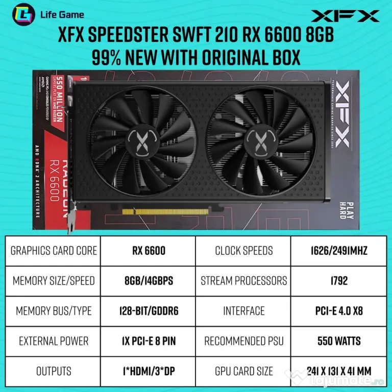 Unitate PC i7-4790 32GB DDR3 1600 MHz RX 6600 8GB GDDR6