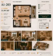 Apartament 2 camere ,56 mp| Standarde nZEB |Ansamblu nou | B 