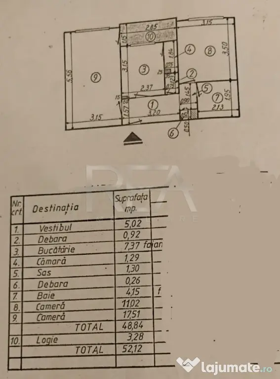 Doua camere-decomandat-Etaj 6/8-Bloc Anvelopat-Dumbrava noua