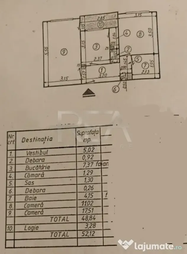 Doua camere-decomandat-Etaj 6/8-Bloc Anvelopat-Dumbrava noua