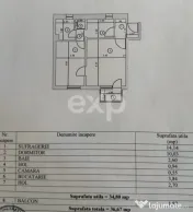 Apartament 2 camere decomandat, etaj 3, mobilat și utilat 