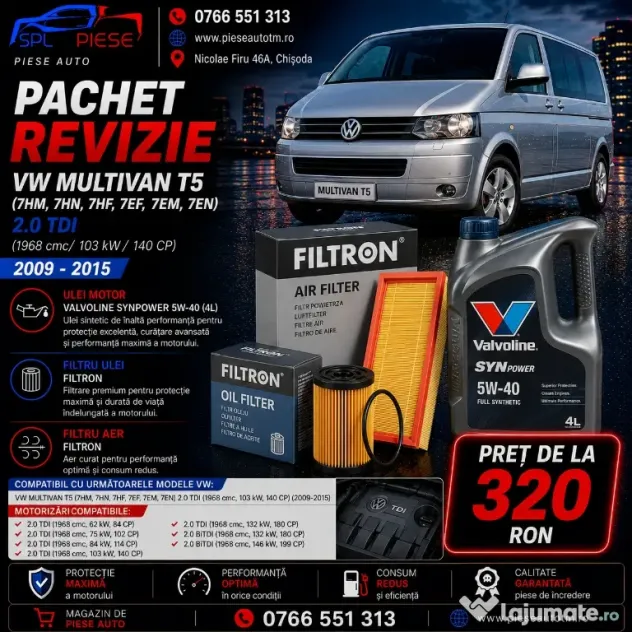 Pachet Revizie VW Multivan T5 2.0 TDI (140 CP) 2009-2015