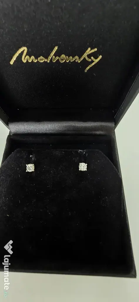 Cercei Studs, cu diamante de laborator de 0.75 CT, din aur alb 18 KT