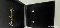 Cercei Studs, cu diamante de laborator de 0.75 CT, din aur alb 18 KT