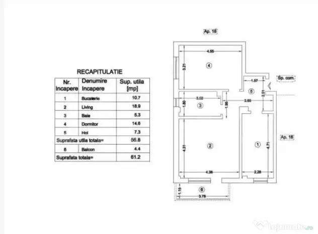 Apartament 2 camere, nou- Zona Visan
