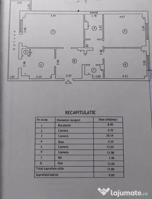 Spatios! Apartament 3 camere decomandat, ans. Dorobantilor.