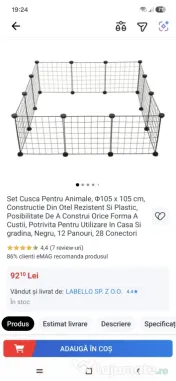 Se vinde set de 2 tarcuri plus 2 pachete covorase absorbante ptr. animale 