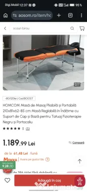 Masa profesionala pentru masaj, tatuaj, fizioterapie