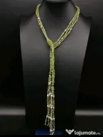 Colier unicat peridot perle
